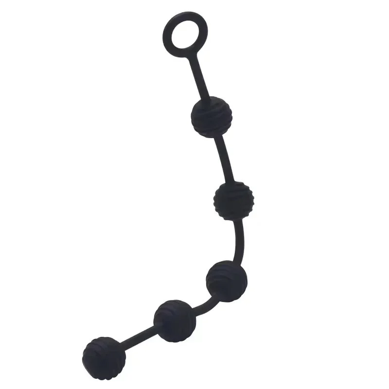 Rear Court Silicone Seven Ball Bead Massage Masturbator Erotic Anal Plug Adult Sex Toys