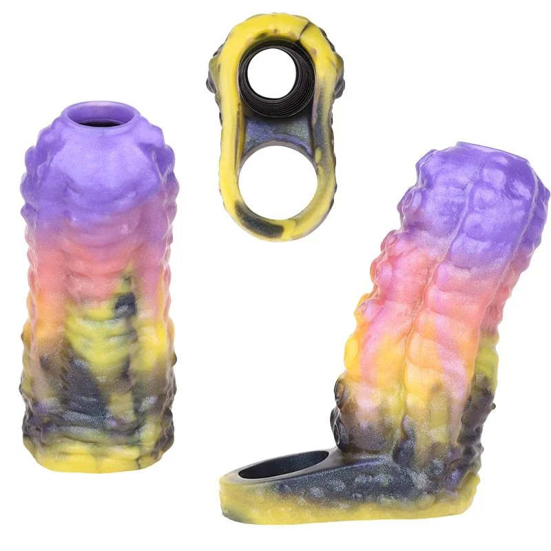 Silicone Male Penis Extender Effective Size Enlargement Dildo Sleeve Opening Designs Fantasy Series Penis Sleeves