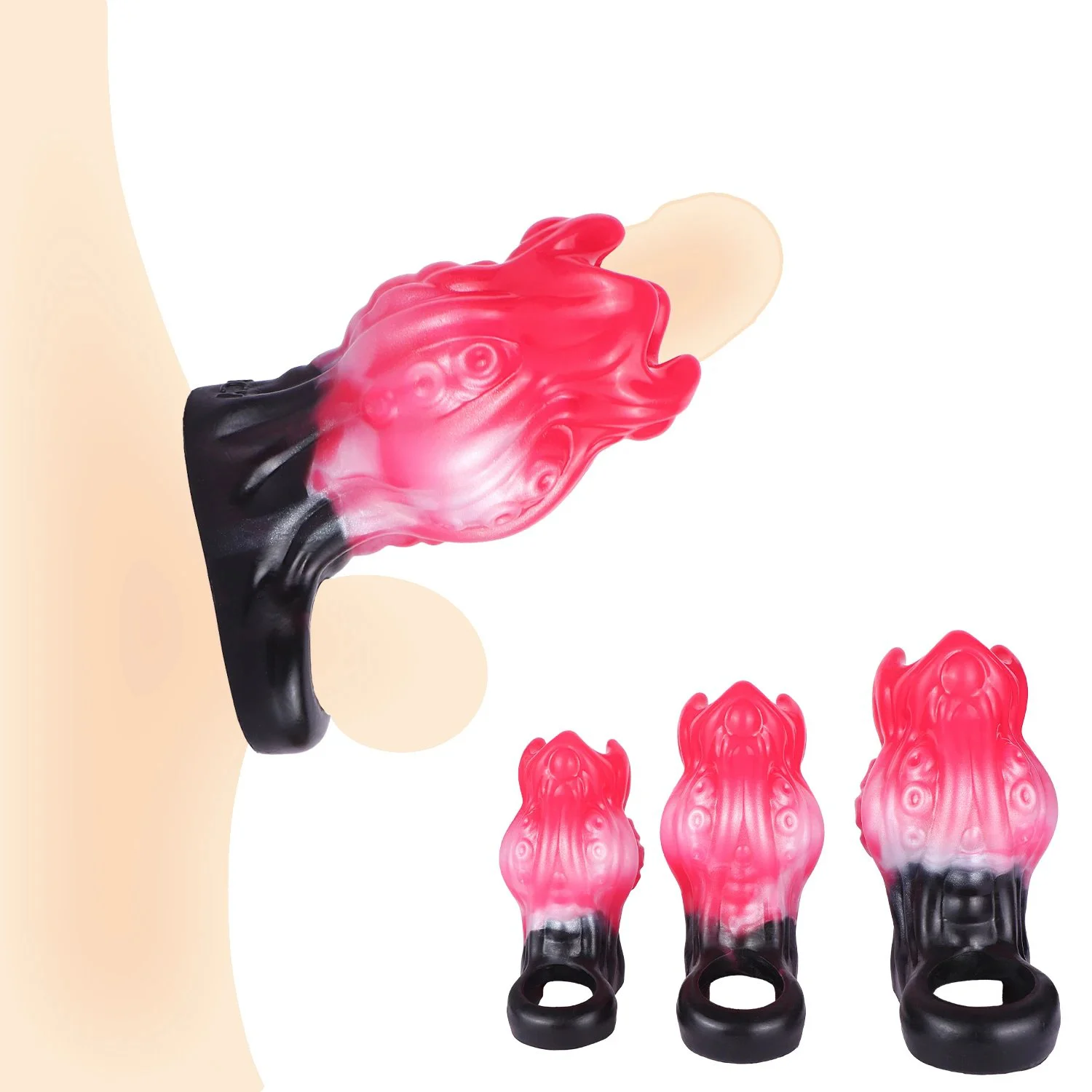 New Color Dog Knot Penis Sheath Male Cock Enlargement Sleeve Liquid Silicone Wearable Hollow Animal Dildo Sex Toys for Man