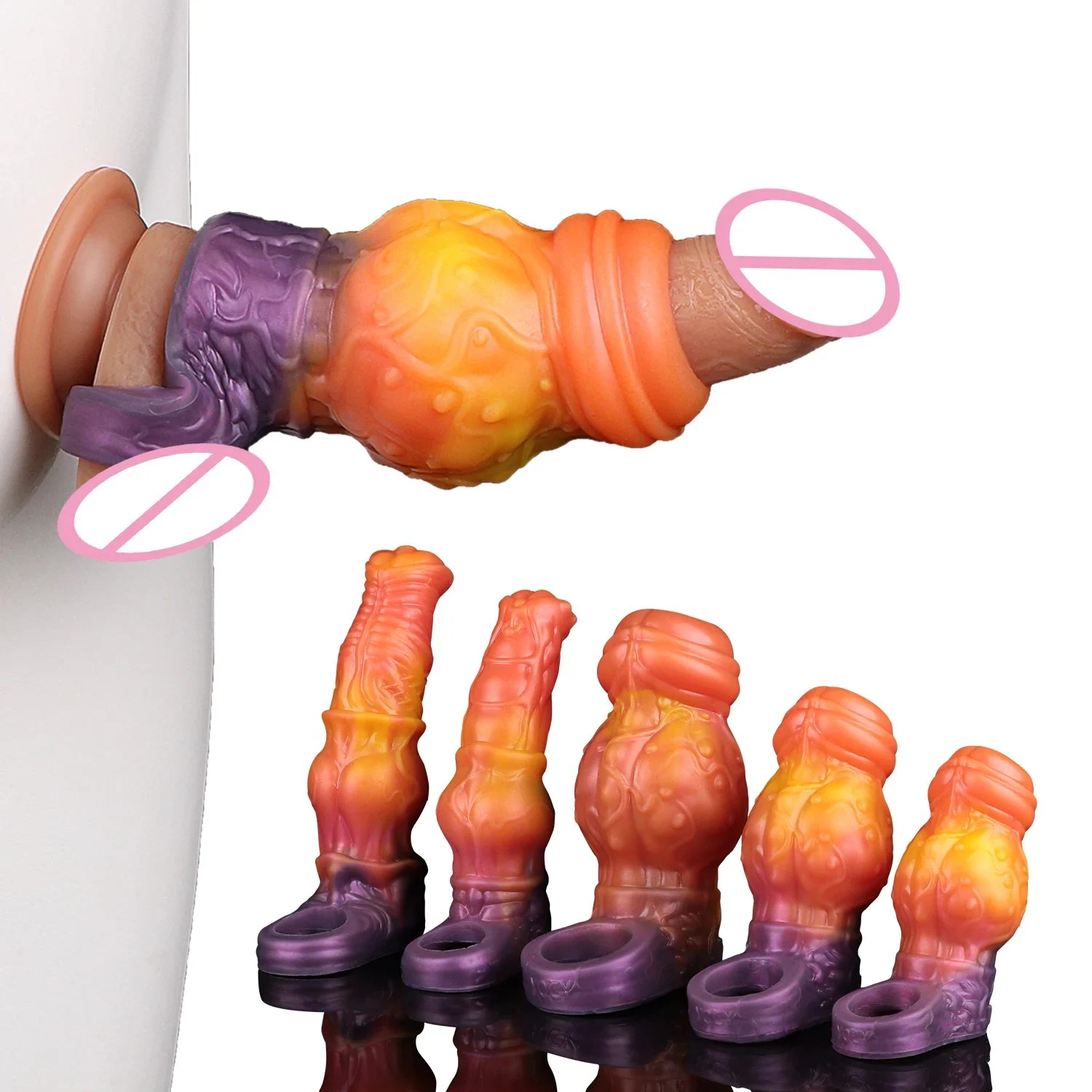 New Penis Ring Cock Enlargement Penis Sleeve Fantasy Dog Knot Silicone Cock Sleeve Dick Enlarger Adult Sex Toys for Men