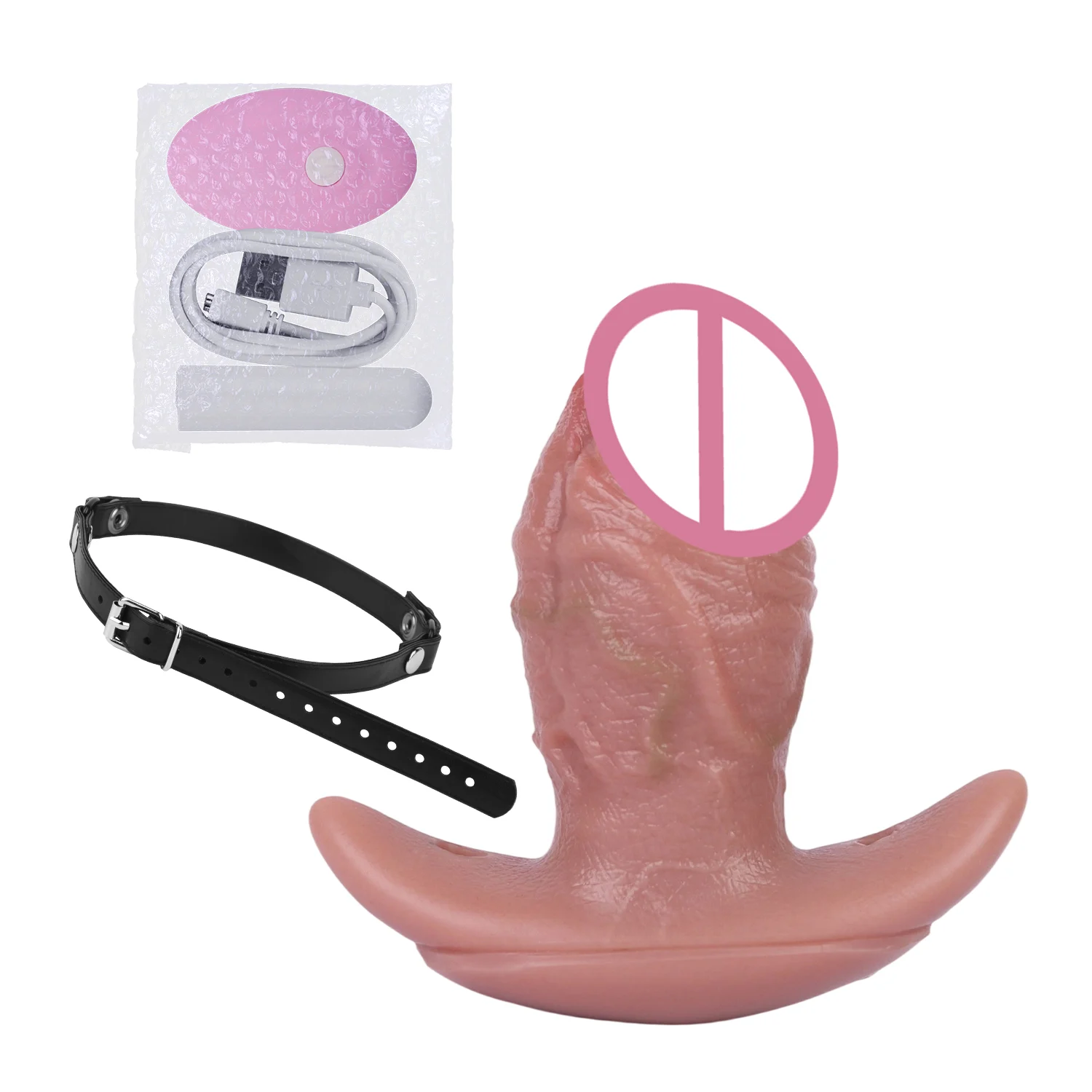 Soft Vibrator Massager Anal Toy Butt Plug Stimulator Masturbation Tools Penetration Vagina Vibrator for Men Women with Belt&tail