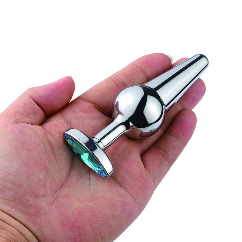 Sterling Steel Gem Anal Plug Straight D Oval Design for Enhanced Sex Stainless Sex Toy