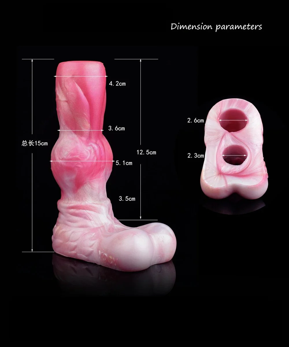 Silicone Penis Wearable Sleeve Dog Knot Hollow Dildo Colorful Fantasy Sheath Strecthable Cock Enlargement Sex Toys for Men