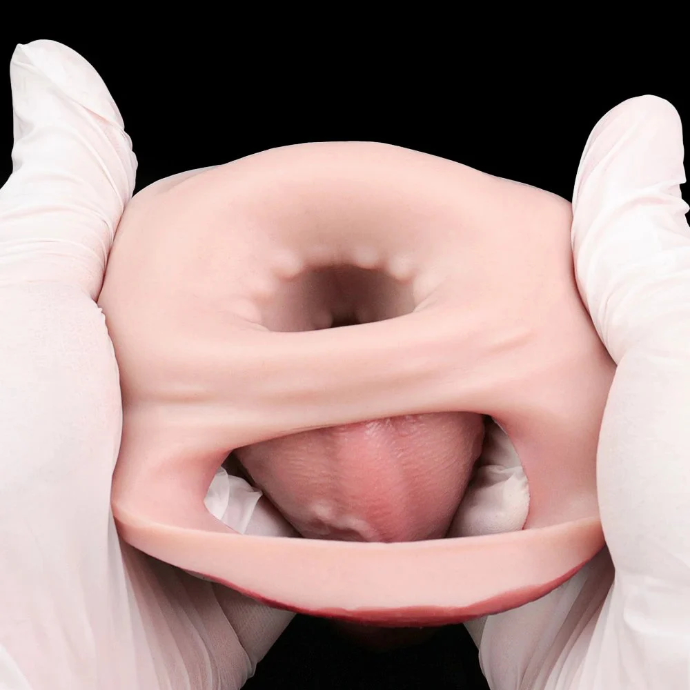 Silicone Realistic Fat Hollow Dildo Open-ended LargePenis Sleeve Size S M Cock Enlarger Delay Ejaculate Sex Toys for Men