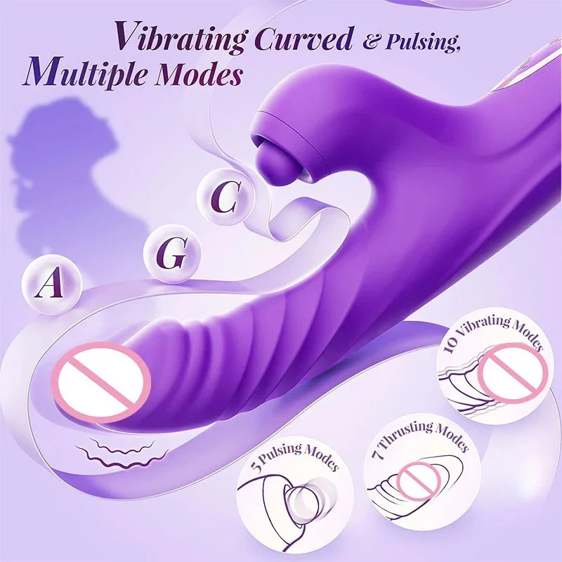 Portable Size USB Rechargeable G-point Vibrating Stick Multi-functional Tapping Sucking Female Masturbation