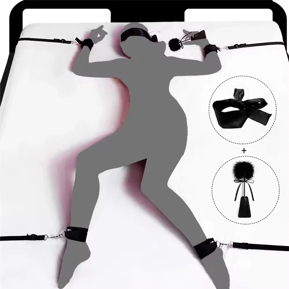 Bondage Gear Set Kits Sex Toy for Adult Women Couple Fantasy Wives Set Handcuffs Ankle Cuff Restraints