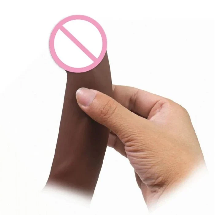 Adult Men Gay Dong Dildo Soft Liquid Silicone Hollow Strap-On With Curved Design