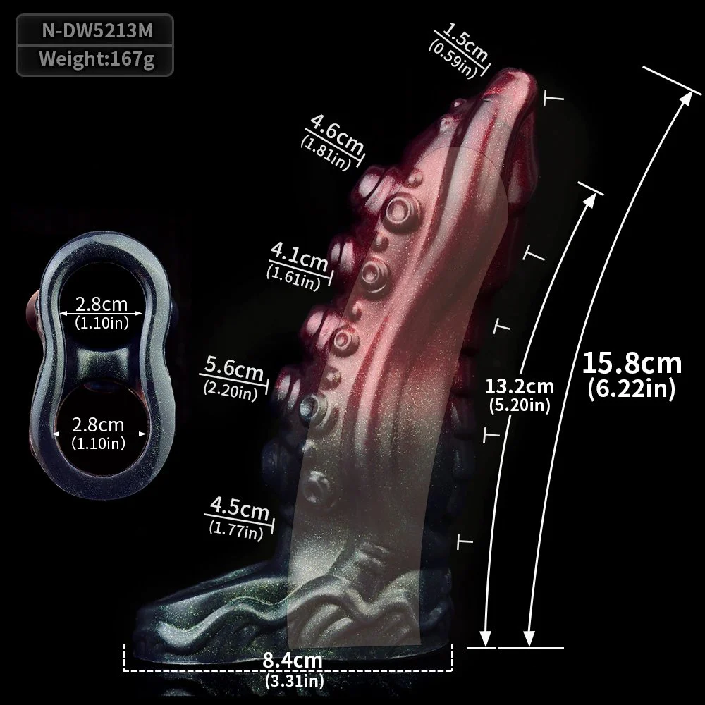 Silicone Fantasy Tentacle Dildo Sleeve Male Sex Toys Penis Ring Sleeve Sheath Enlarger Extension Extender for Men Couples