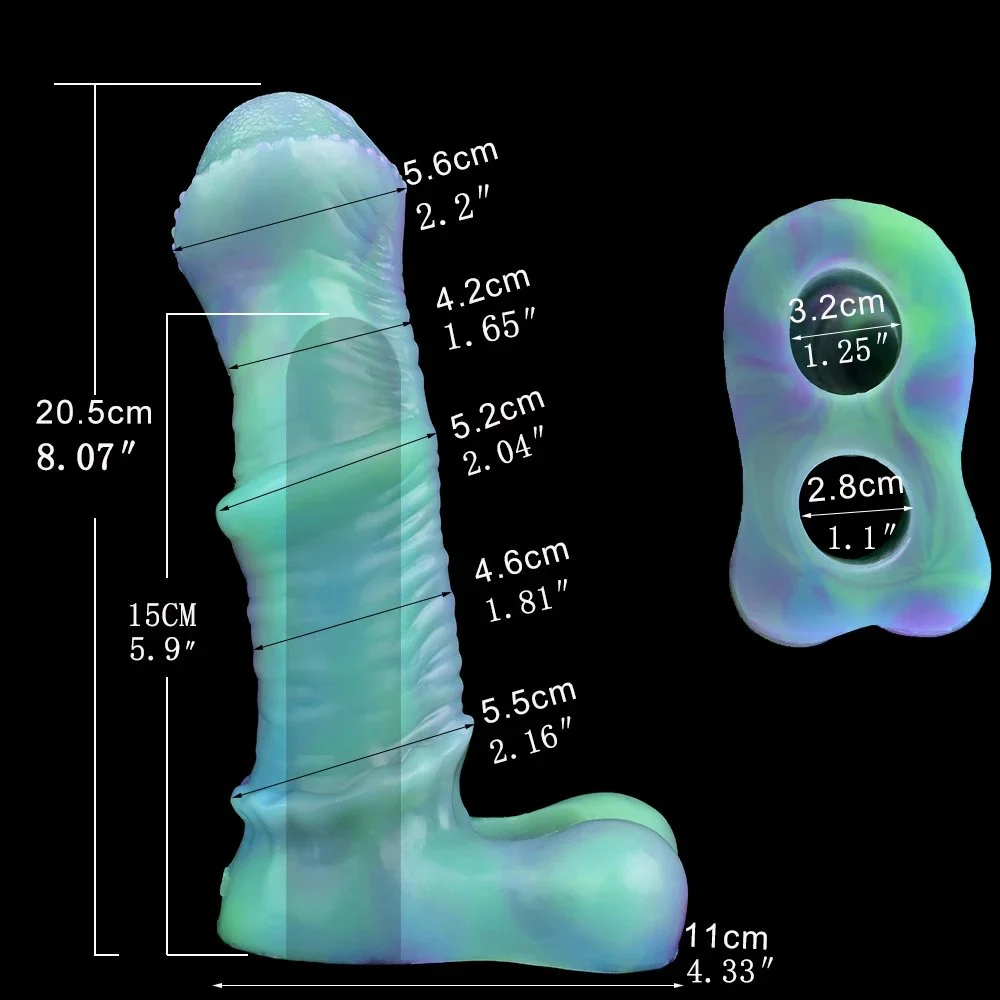 XL Size Silicone Sleeve Sex Toys for Men Hollow Dildo Penis Enlargement Extender Horse Cock Sleeves Wearable Animal Dildo