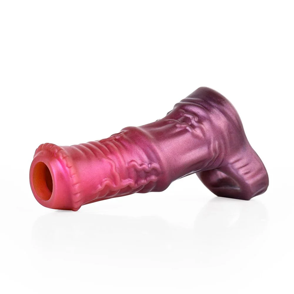 Platinum Liquid Silicone Horse Penis Sleeve Enlarger Extender Reusable Condoms for Penis Sleeve Enlargement Funny Delay Condom