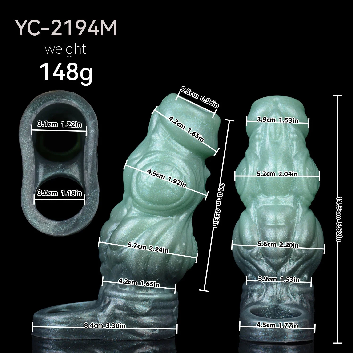 New Style Penis Sleeve Silicone Hollow Monster Knot Cock Sheath Tools for Couple Sex Toy for Men Dick Enlargement