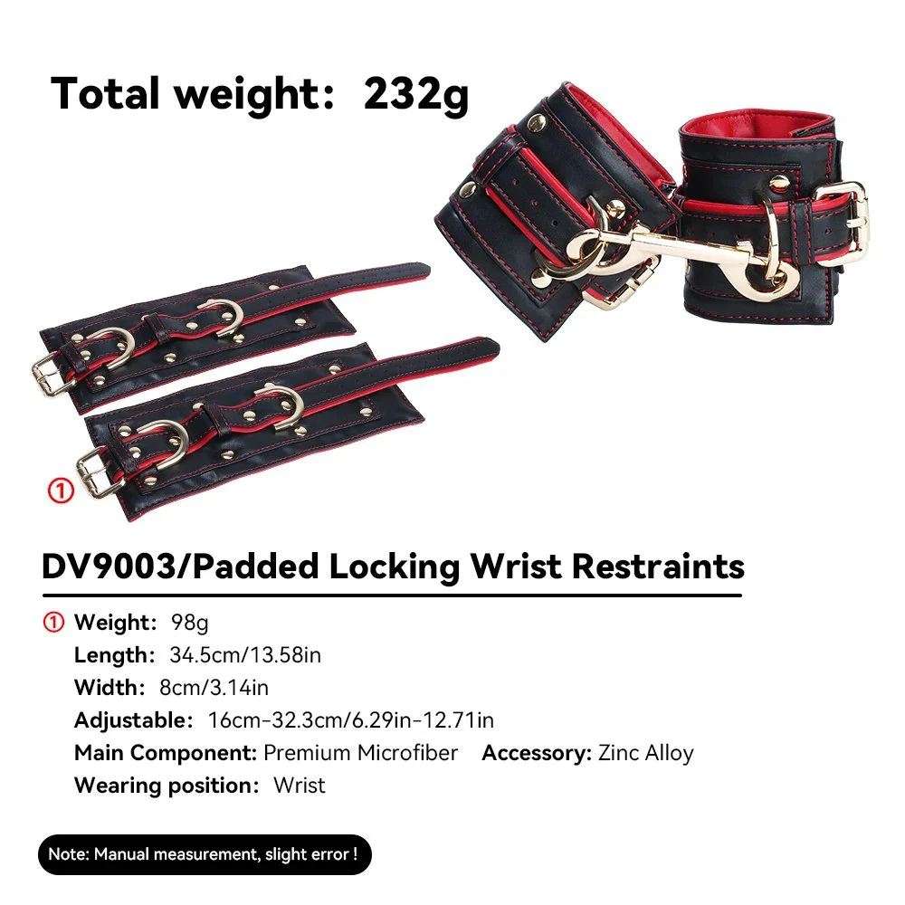 Ankle Cuffs with Cross Buckle Bondage Set, Adjustable BDSM Restraint Gear Unisex Fetish Accessory for Play and Role-Playing