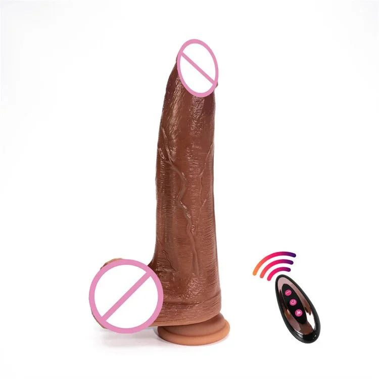 5CM Diameter Telescopic Thrusting Heated Dildos Realistic Silicone Huge Dildo Vibrator for Women Sex Toys