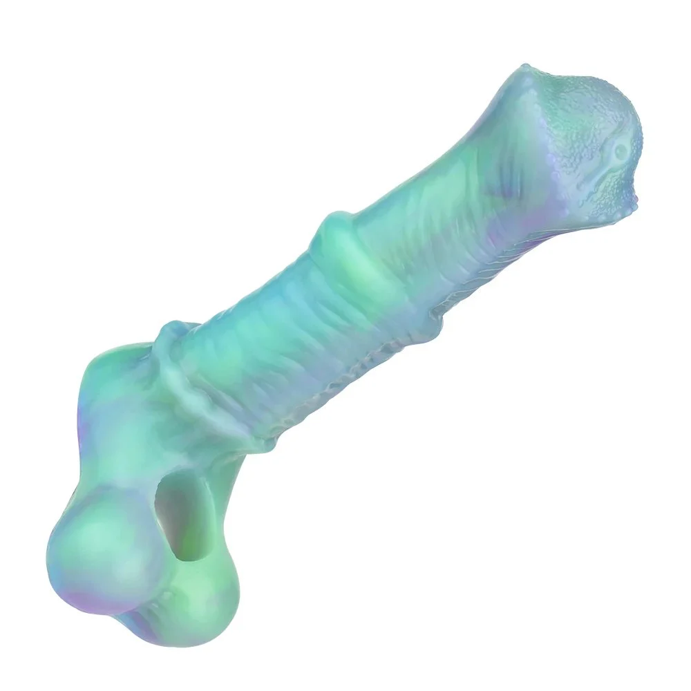 Soft Cock Sleeve Masturbator Sex Toy Penish Silicone Extender Condom for Man