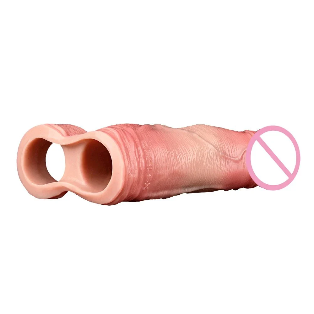 Realistic Soft Silicone Penis Enlargement Sleeve Simulation Sex Dildo Male Penis Enlargement Couple Sex Toy