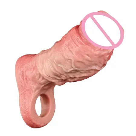 Realistic 4Sizes Adult Sex Toys Skin Color Experience Silicone Penis Sleeve for Men Adult Sex Toys