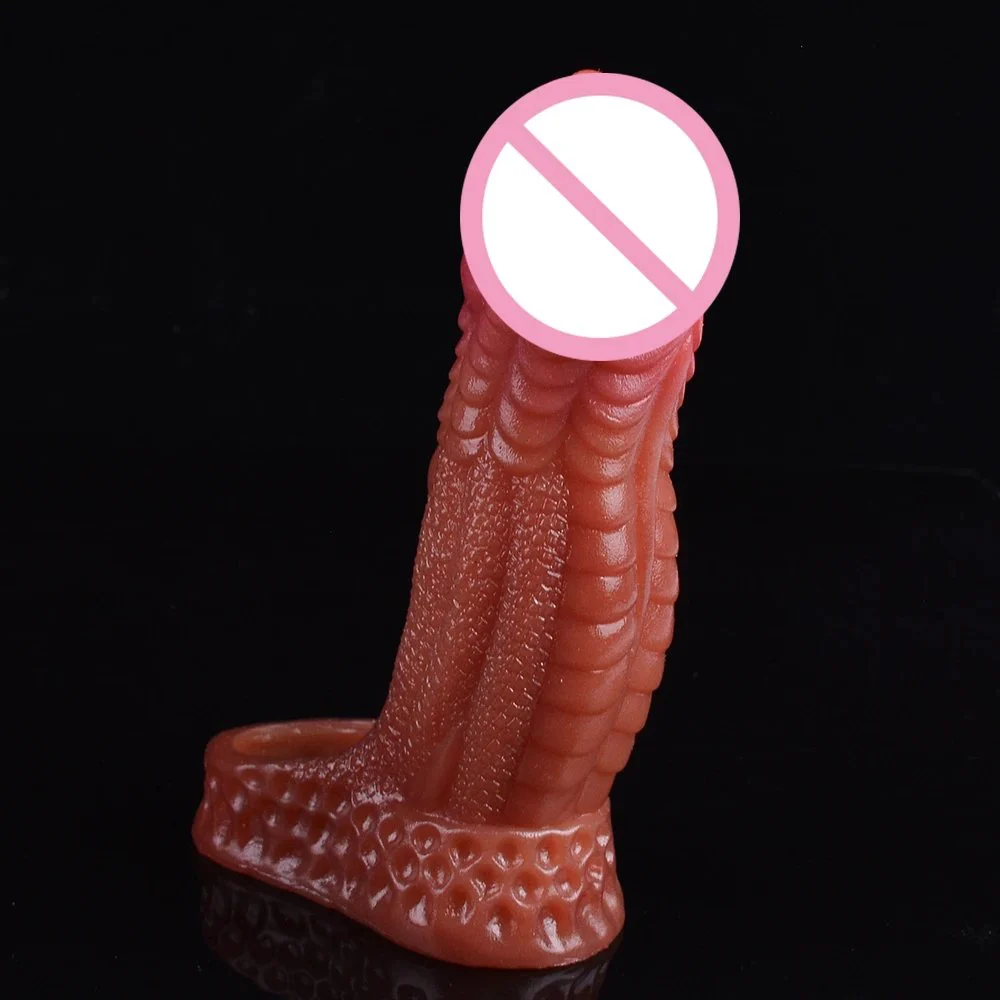 Realistic Penis Extension Cock Sleeve Reusable Penis Enlarger, Delay Condom, Dildo Enhancer for Men & Couples