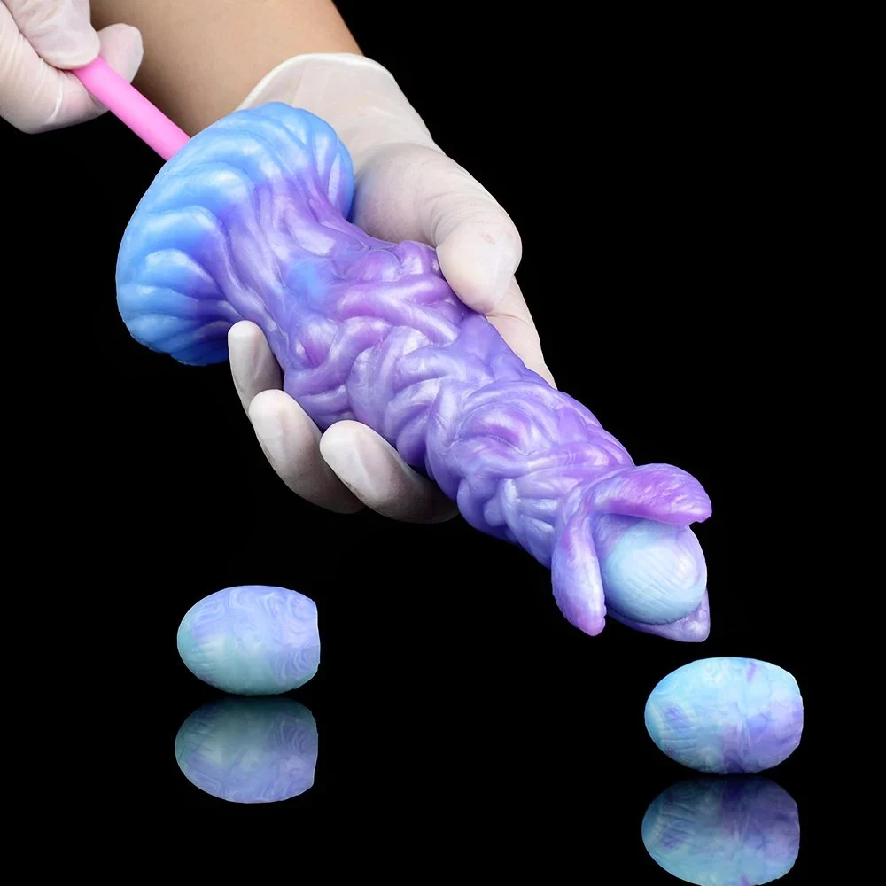 Inflatable Ovipositor Silicone Dildo Penis Lay Eggs Butt Plug Fantasy Masturbator Sex Toys for Women