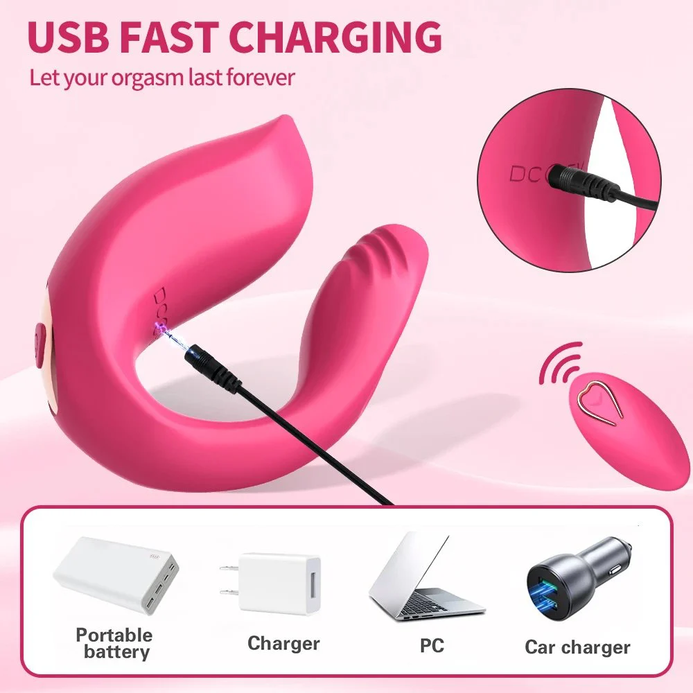 Gelance U Shape Wireless Remote Control Couples Anal Plug Vagina Panty Wearable Vibrating g Spot Vibrator Sex Toy for Woman