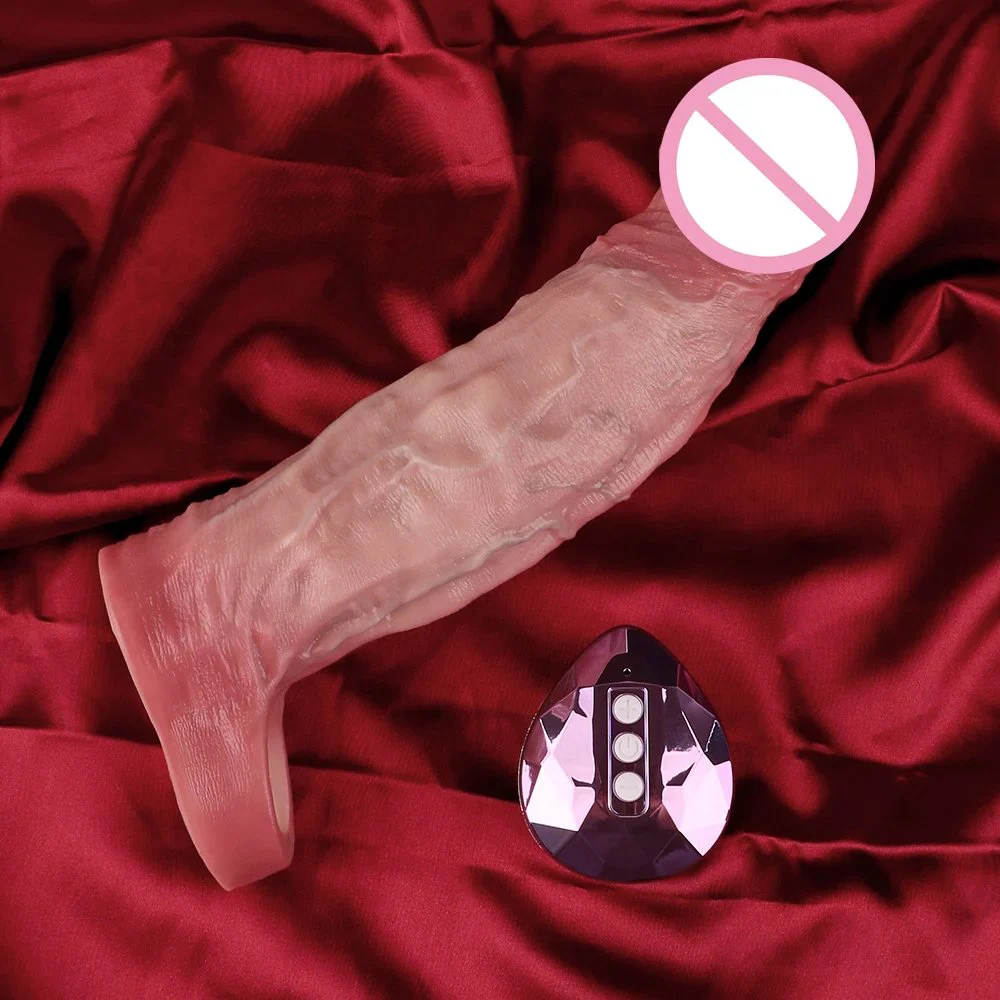 Simulated Silicone Material Vibrating Penis Sleeve Suitable for Male Penis Extender Enhanced Sensation Vibrating Penis
