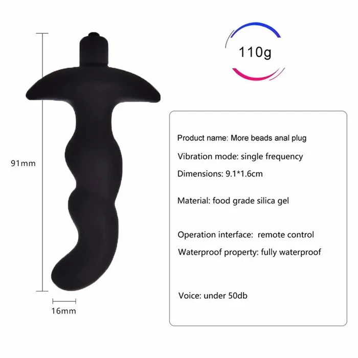 Male Female Vibrating Butt Plug Prostate Massage Bullet Vibrator