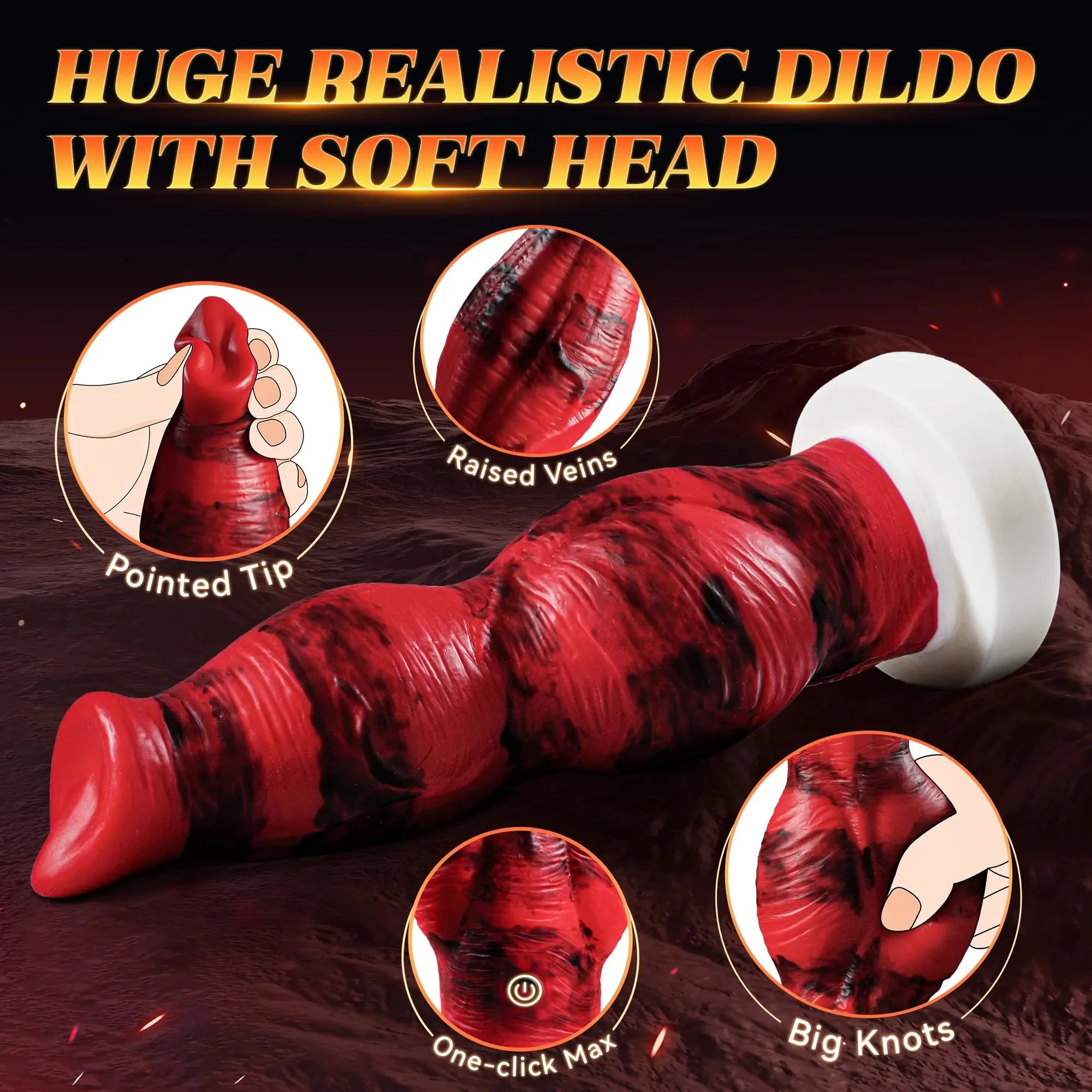 10 Inch Fantasy Silicone Realistic Dragon Huge Big Dildo Remote Control Thrusting Vibrating Monster Knotted Dildo for Women