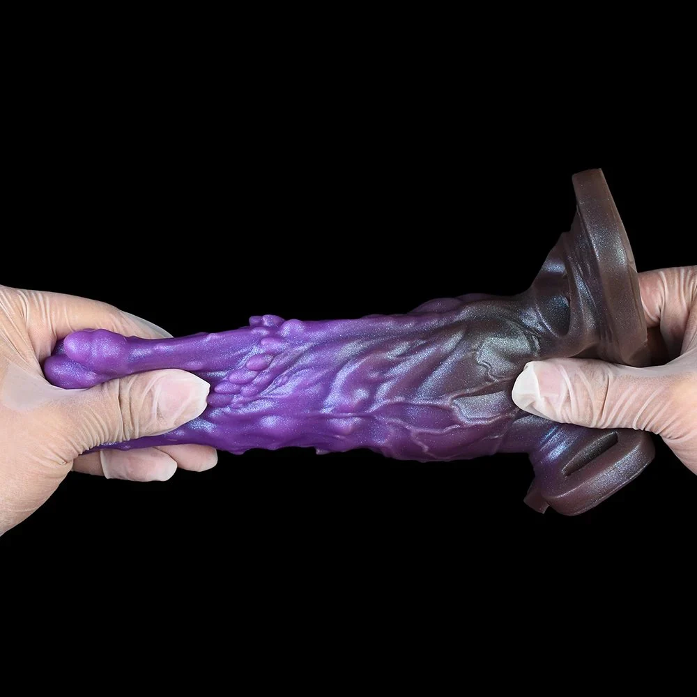 Purple Amber Sheath Silicone Penis Sleeve with Monster Style Enlarger Cock Sleeve Sex Toys for Men Sex Game