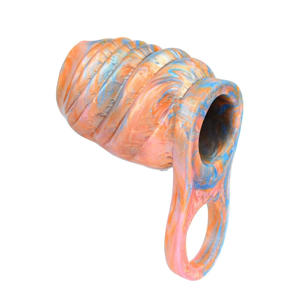 Penis Sleeve Extender Fantasy Huge Dildo Hollow Sleeve Artificial Soft Silicone Male Penis Enlargement Sleeve Adult Sex Toy