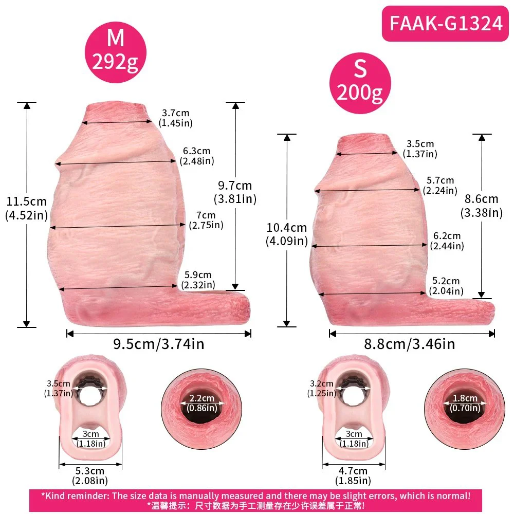 Realistic Penis Sleeve Open-ended Silicone Realistic Thick Hollow Dildo Size S M Cock Enlargement Sex Toy for Men
