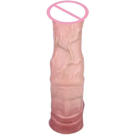 Penis Extender - Equipped with Sperm Storage Vesicle + Inner Wall Thread Design Penis Cock Realistic Silicone Sex Toy for Man