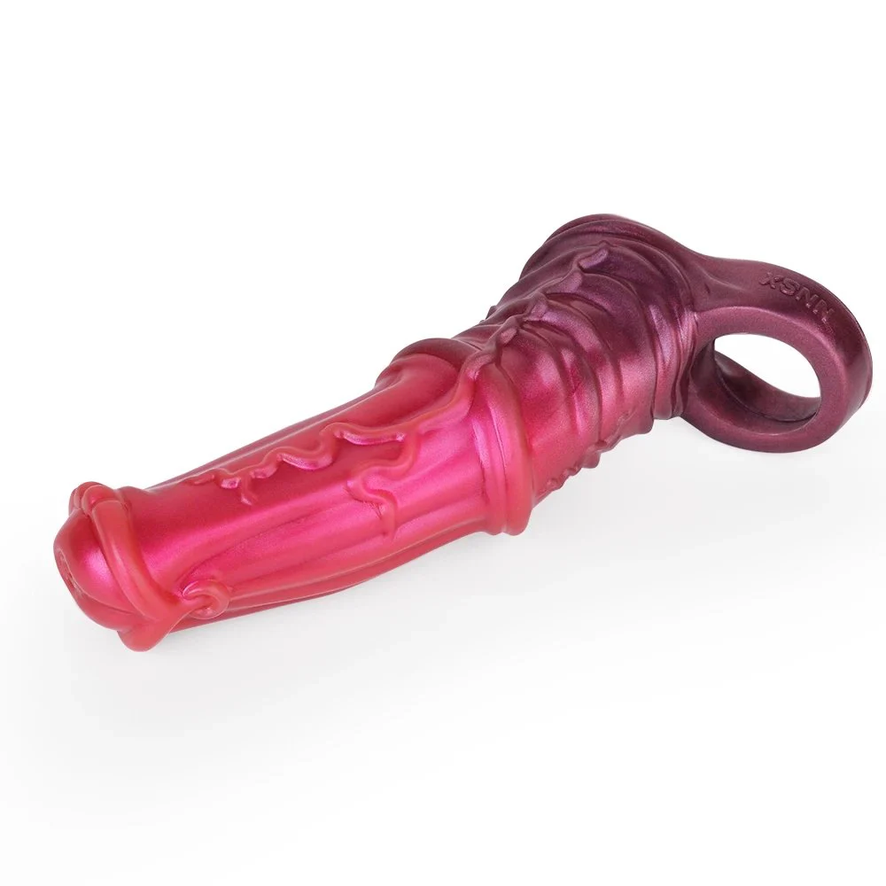 Penis Sleeve Soft Silicone Convex Pattern Friction Fantasy Dildo Simulation Penis Sleeve Male Hollow Soft Penis Enlargement