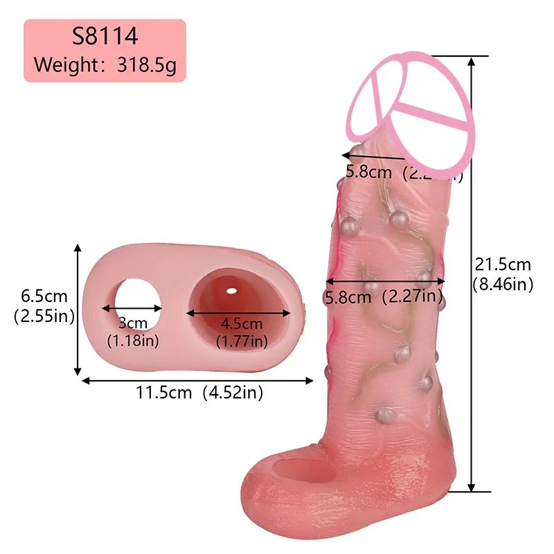 Platinum Liquid Silicone Penis Sleeve Extender Reusable Condoms for Penis Sleeve Enlargement Funny Delay Condom