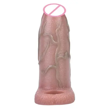 Penis Sleeve Cock Sheath Size Medium Girth Enhancer Open Head for Sensitivity Enlargement Sexual Pleasure Enhancer for Men
