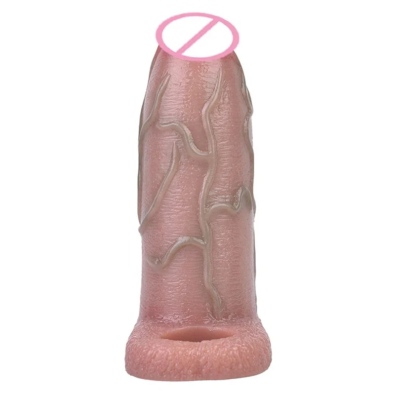 Penis Sleeve Cock Sheath Size Medium Girth Enhancer Open Head for Sensitivity Enlargement Sexual Pleasure Enhancer for Men