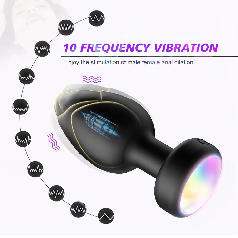 Colorful Adult Sex Toy Remote Control Touch Screen Fancy Anal Plug Oval Posterior Chamber Electric Metal Plug Silicone