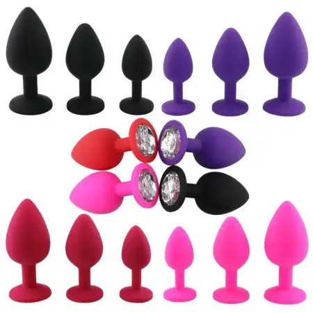 Colorful Glass Anal Dilator Women's Sex Toy Expandable Silicone Butt Plug for Couples