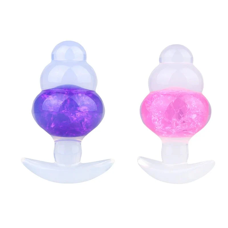 Crystal Silicone Anal Plug with a Ship Anchor Base Design Available in Two Colors for a Realistic Anal Plug Experience