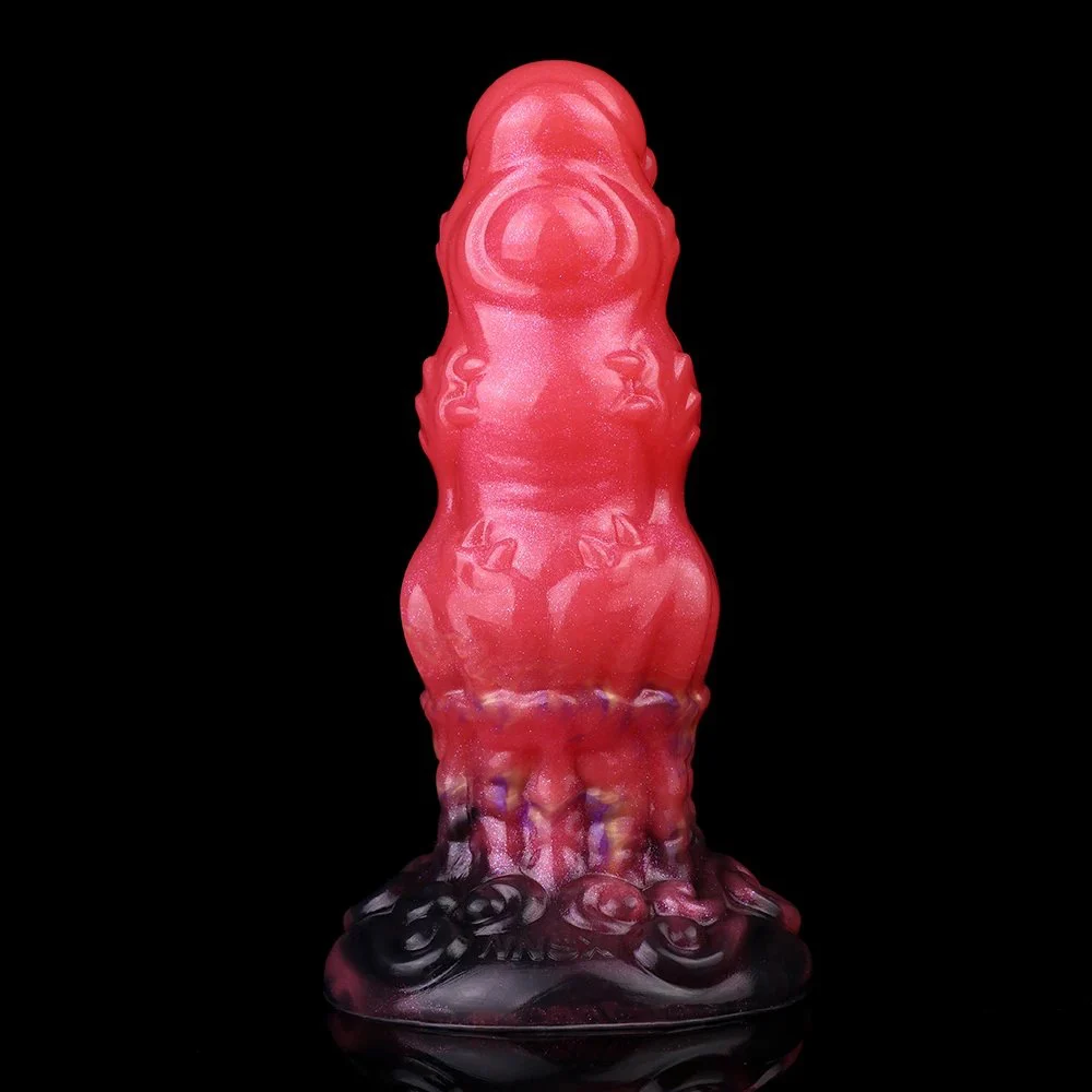 Red Dragon Style Soft Silicone Prostate Massager for Men with Delay Effect and Intense Stimulation Anal Plug