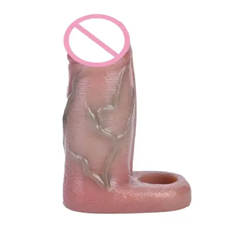 Realistic Penis Sleeve Reusable Dildos Condom Extender Penis Enlarge Delay Ejaculation Cock Sleeve