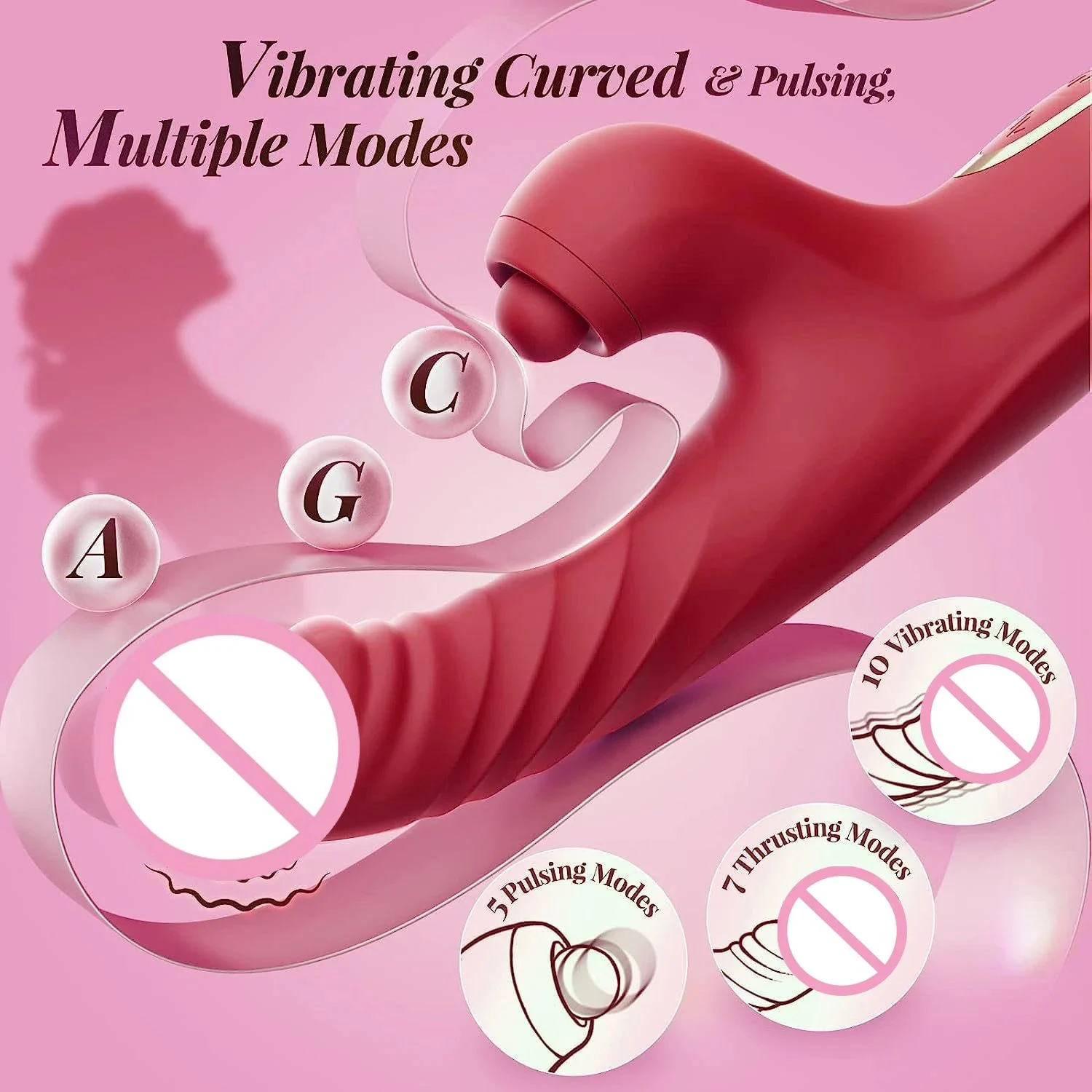 Female Retractable Flaping Heating Vibrator Telescopic Dildo Rotation Tongue Licking Rabbit Vibrator