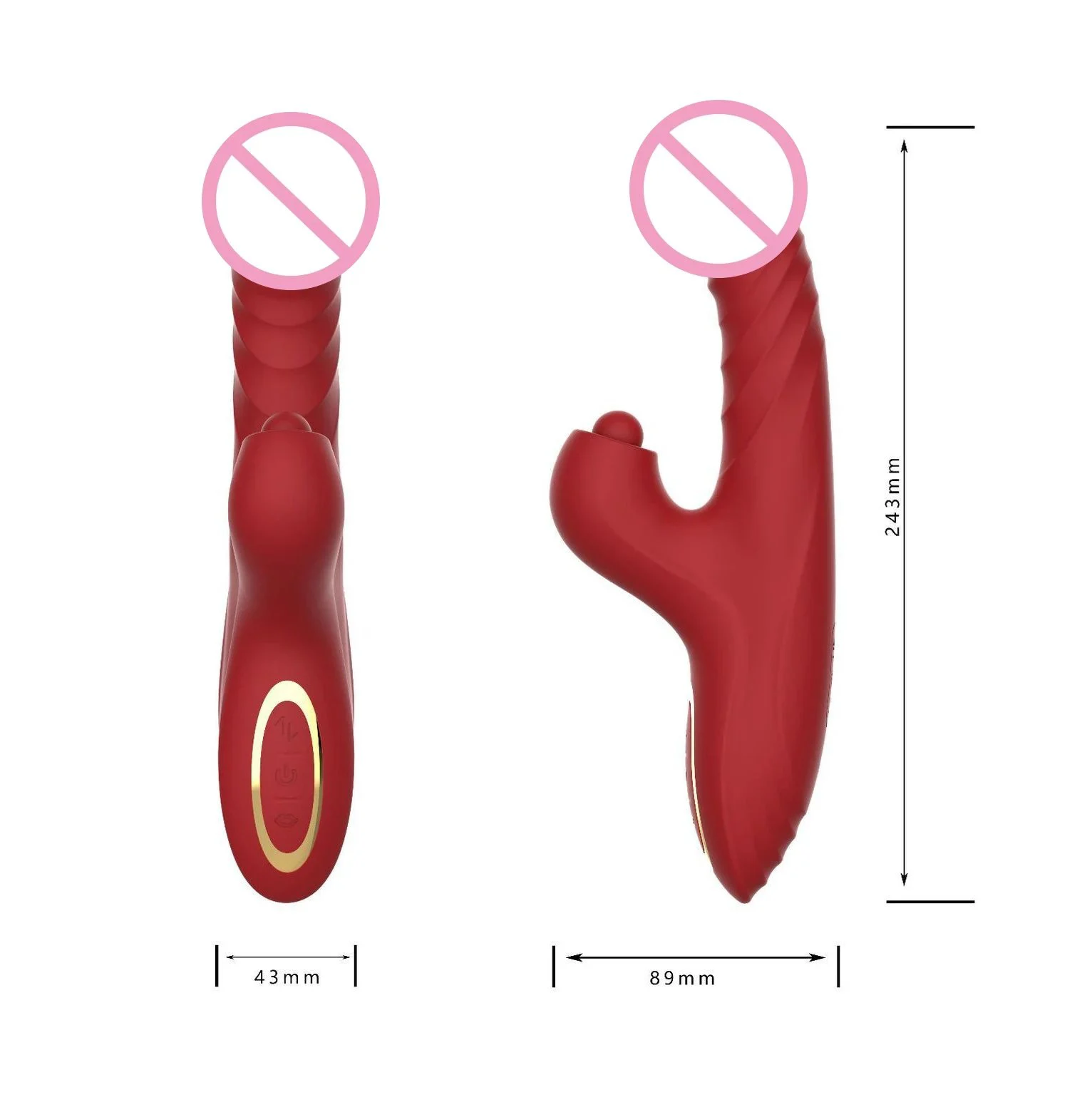 Female Retractable Flaping Heating Vibrator Telescopic Dildo Rotation Tongue Licking Rabbit Vibrator