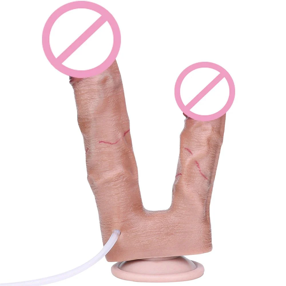 Realistic Double Ended Layer Squirting Dildo for Women or Couples Orgsm Anal Plug Masturbator Device with Strong Suction Cup