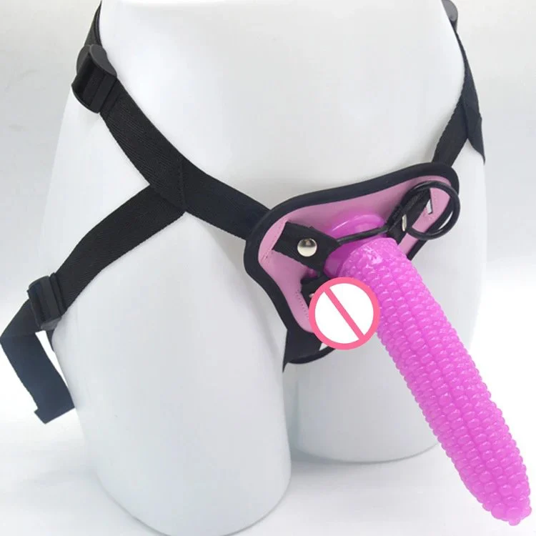 19cm Corn Shape Dildo Anal Plug Lesbian Sex Toy Penis with Belt Sex Toy Strap on Dildo Pants for Lesbian