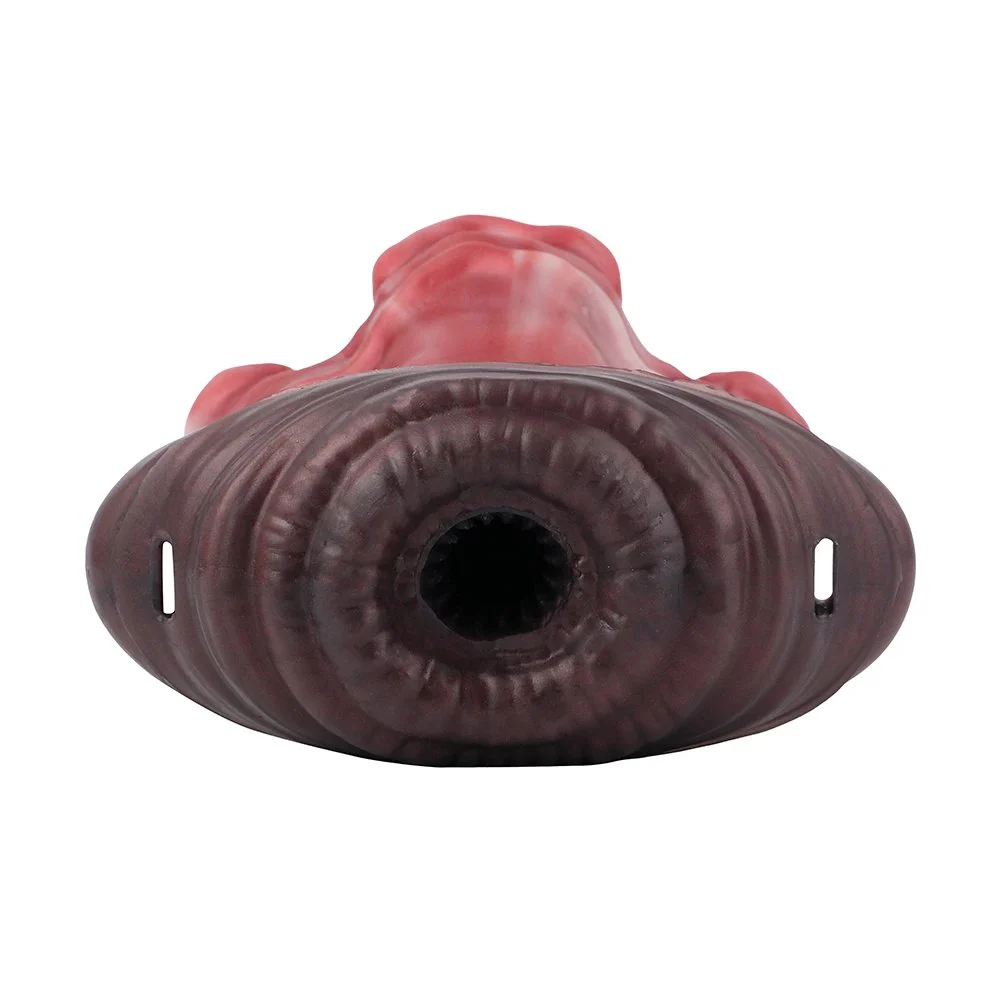 Red Glaze Fantasy Liquid Silicone Anal Expander Wearable Butt Plug Dual-Use Anal & Vaginal Adult Toy for 18+