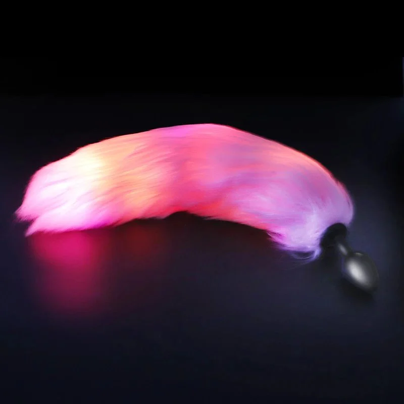 Colorful 3D Metal Anal Plug Long Fox Tail Butt Sex Toy for Men