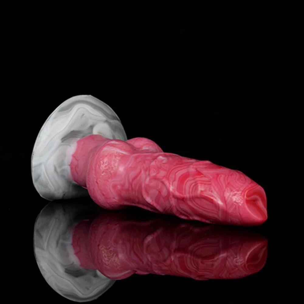 20cm Animal Wolf Knot Dildo Realistic Penis Anal Plug Soft Silicone Dildo with Belt Sex Toys for Women