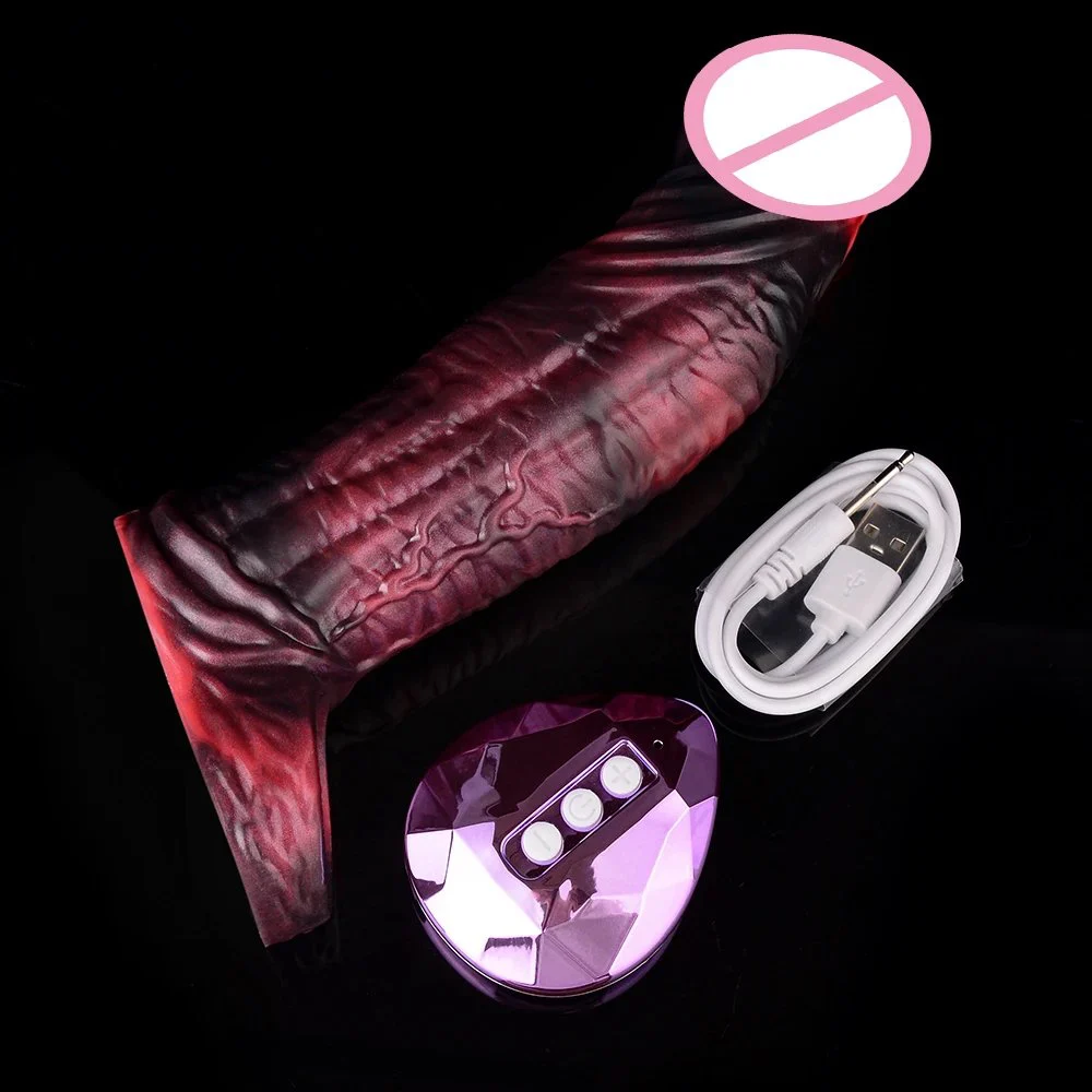 Soft Silicone Fantasy Penis Sleeve with Black Dragon Color Extender Fantasy Cock Sleeve for Men