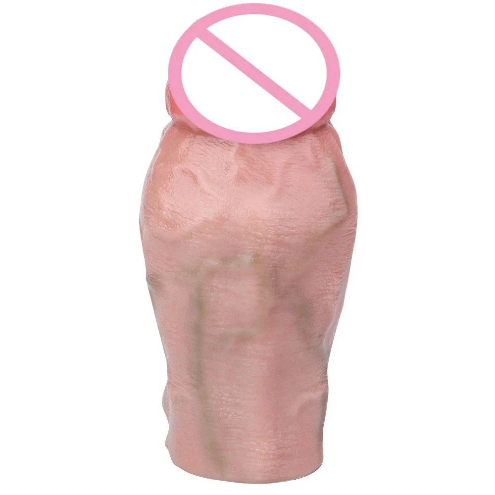 Realistic Silicone Hollow Penis Sleeve Enlargement Thick Soft Silicone Cock Ring Sleeve Penis Enlargement Adult Toy for Man