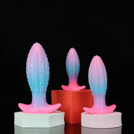 Mixed Color Pineapple Anal Plug Luminous Silicone Plug Liquid Silicone Dildo Anal Plug for Female