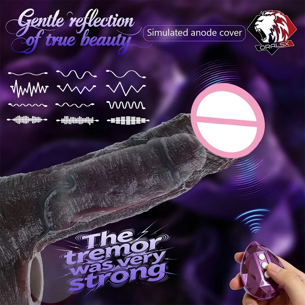 Soft Silicone Vibrating Penis Sleeve Multi Frequency Vibration Black Obsidian Wearable Male Enhancer